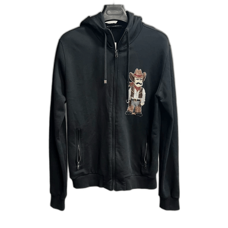 Dolce & Gabbana Dolce & Gabbana Black Hooded Zip Sweatshirt Size US L / EU 52-54 / 3 - 1 Thumbnail