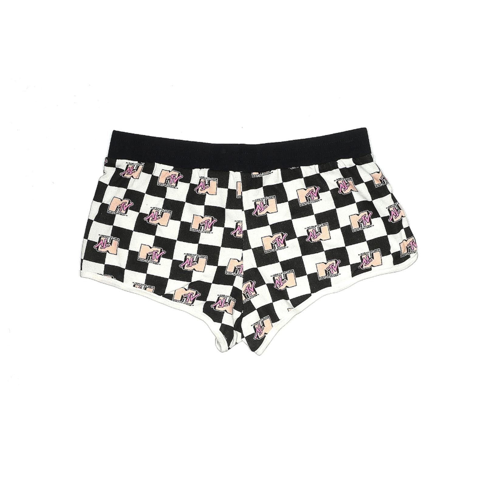 Mtv MTV Black Checkered Logo Shorts Size L Size 36" / US 14 / IT 50 - 2 Thumbnail
