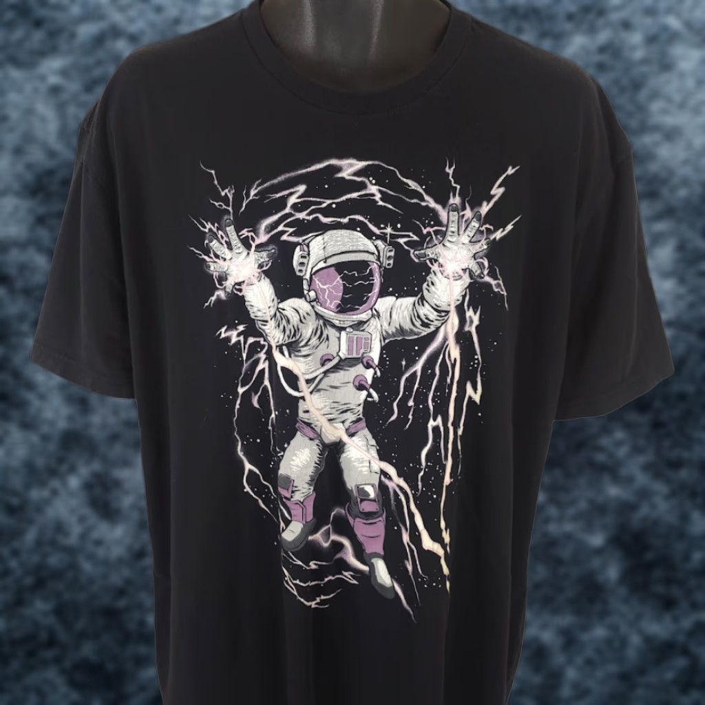 Vintage Into The AM Astronaut T Shirt Mens 2XL Black Space Planets Shirt Mens Space Travel Cotton Blend Crew Neck Short Sleeve Vintage: No Size US XXL / EU 58 / 5 - 1 Thumbnail