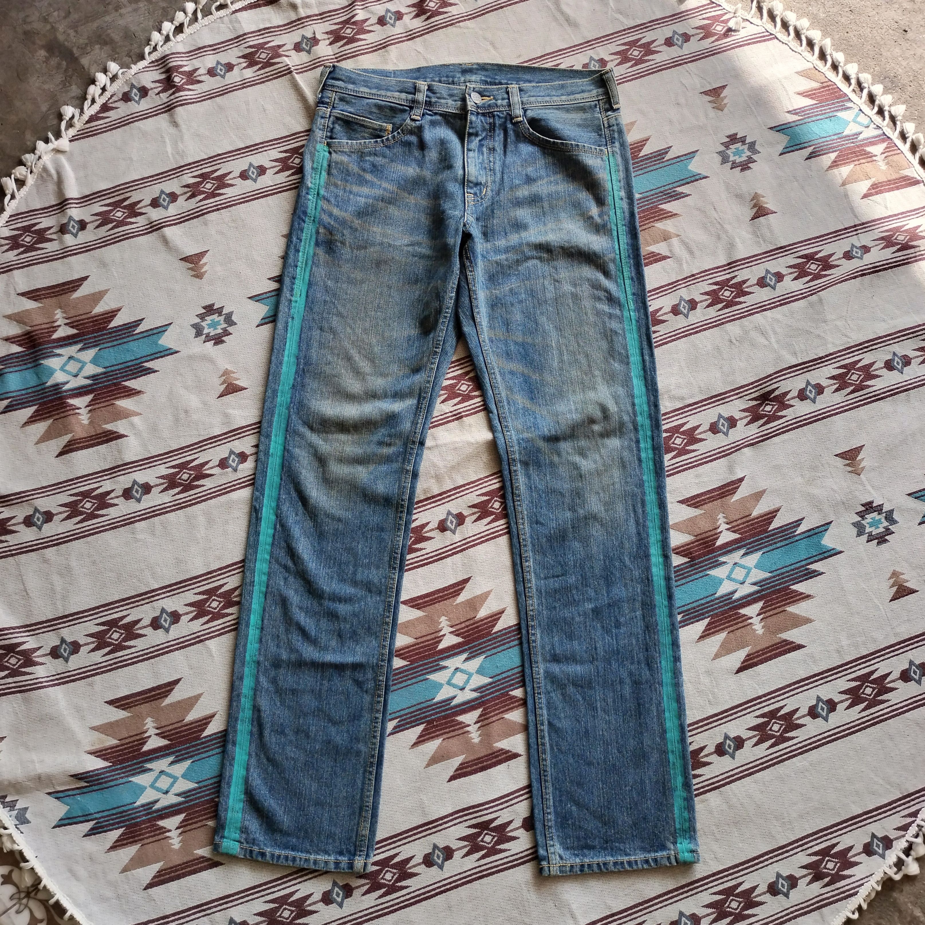 Ozone Rocks by Hysteric glamour stripe side whiskers jeans