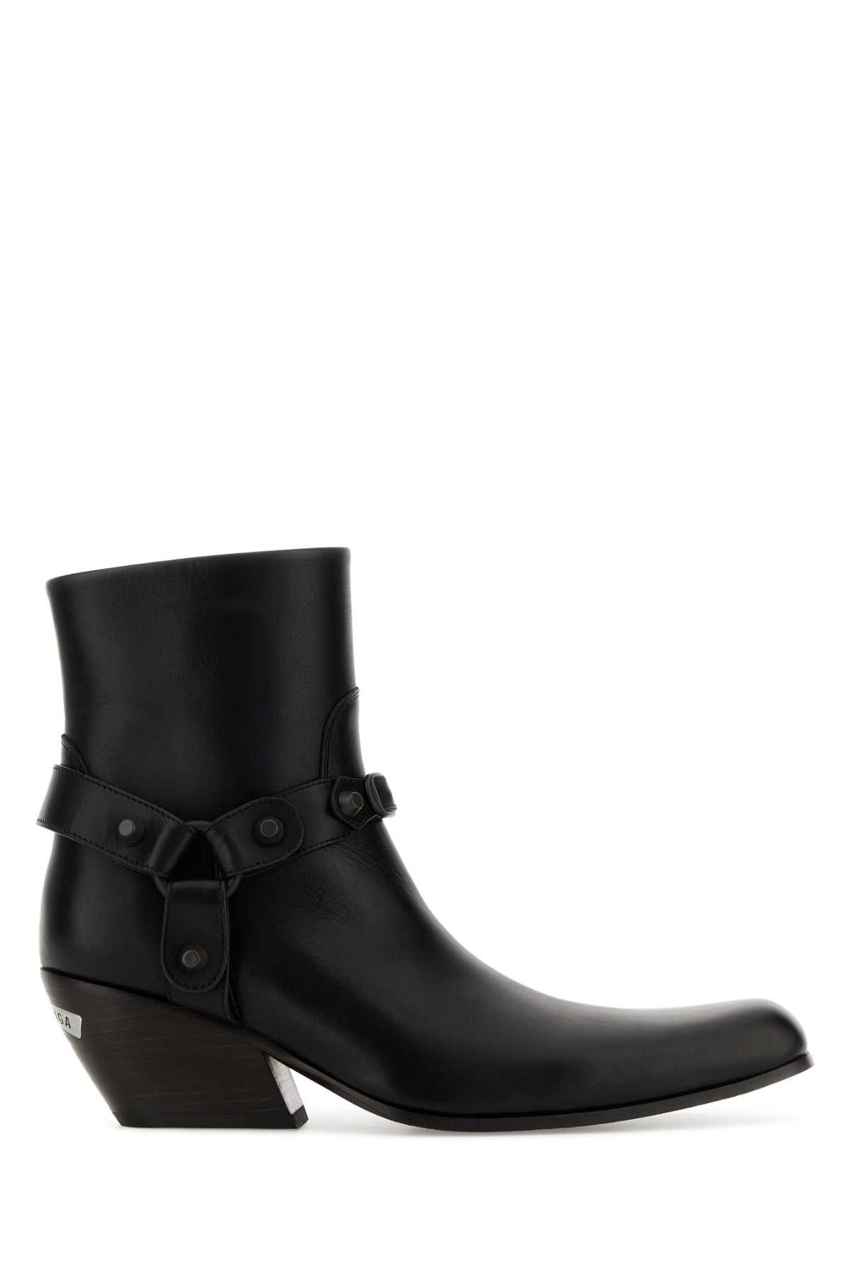 Balenciaga Black Leather Memphis Ankle Boots Size US 10 / IT 40 - 1 Thumbnail