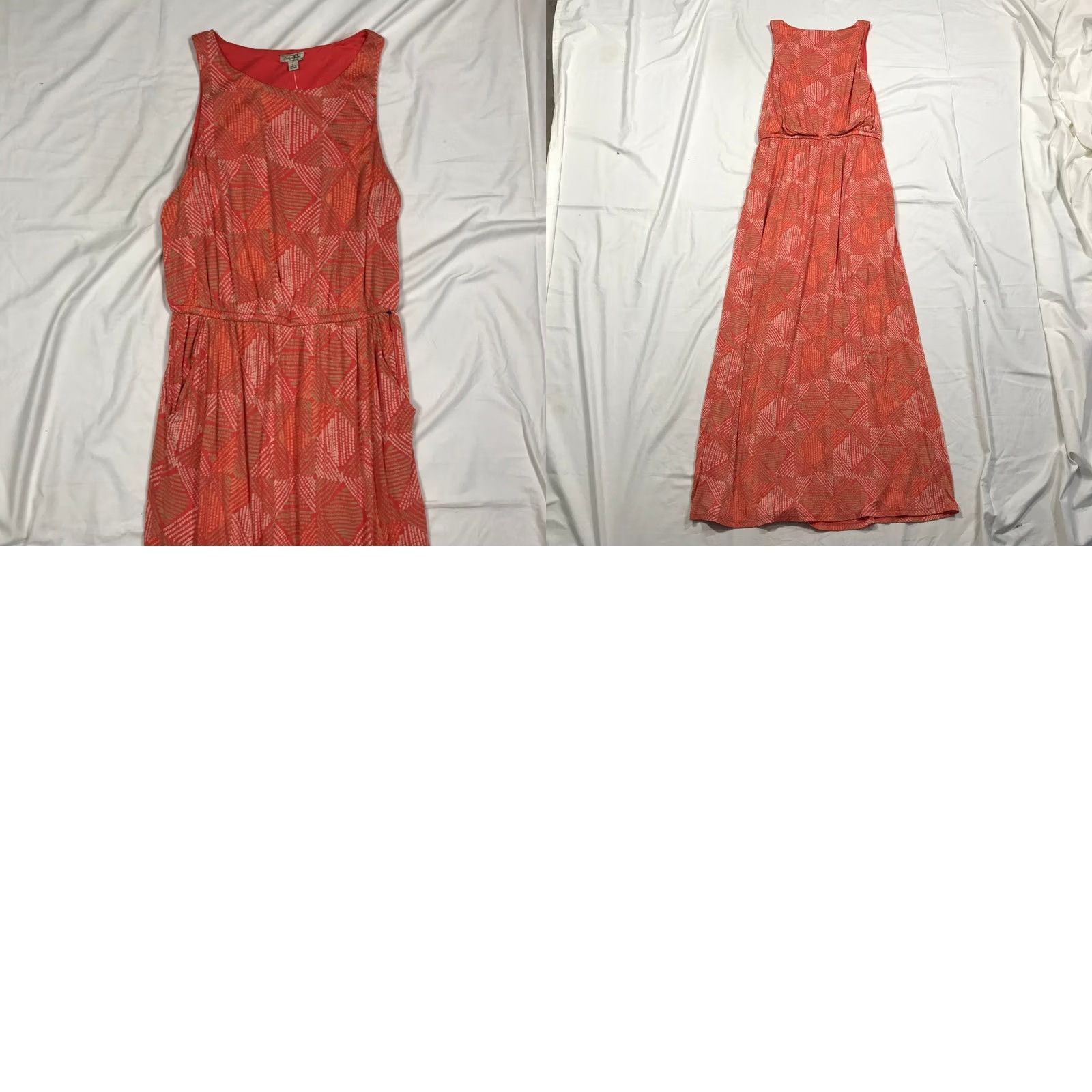 Lucky Brand Lucky Brand Coral Geometric Diamond Print Sleeveless Maxi Dress Large Size L / US 10 / IT 46 - 8 Thumbnail