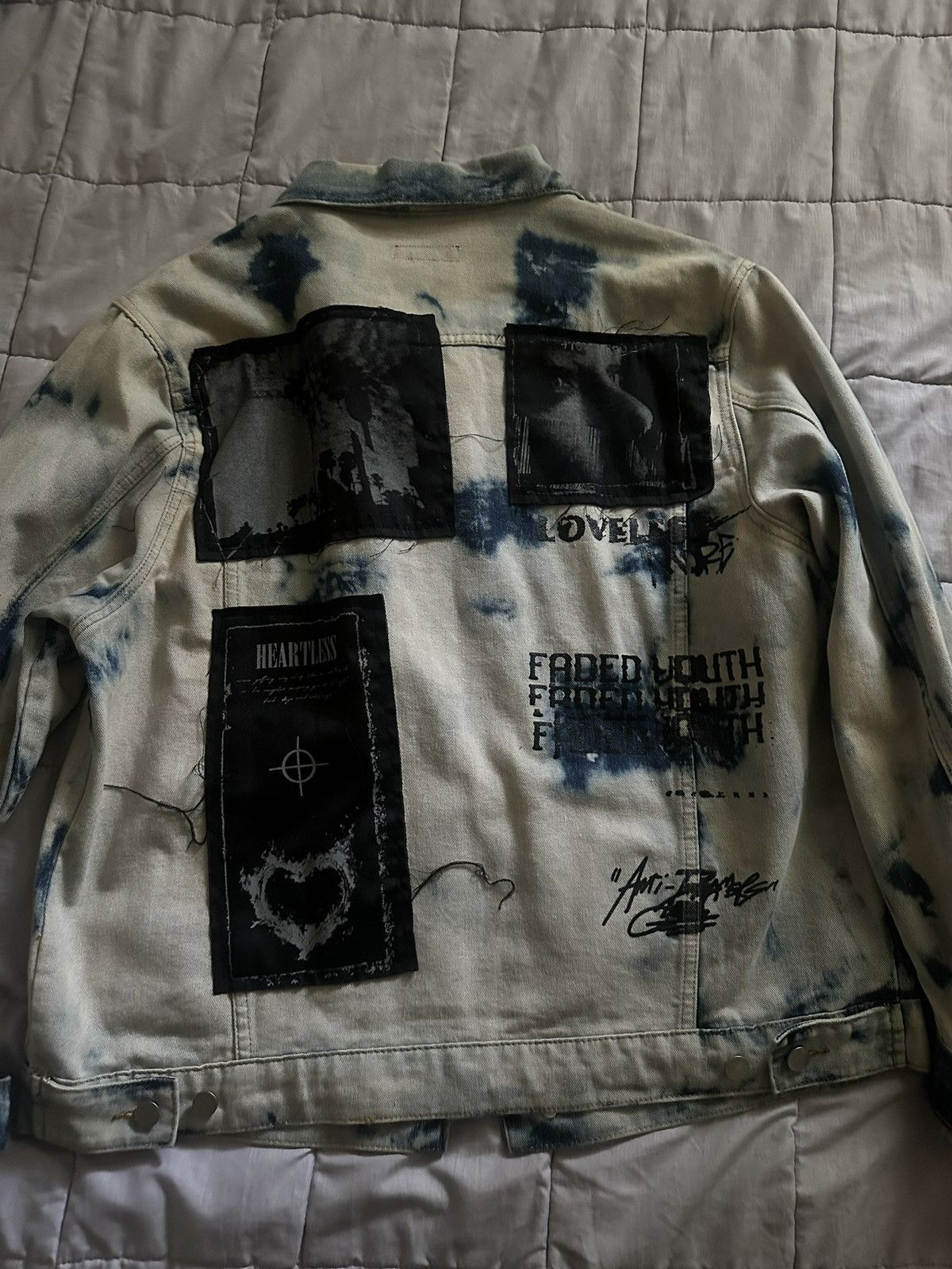 Pacsun Pacsun Heartless Washed Denim Jacket Size US L / EU 52-54 / 3 - 2 Thumbnail