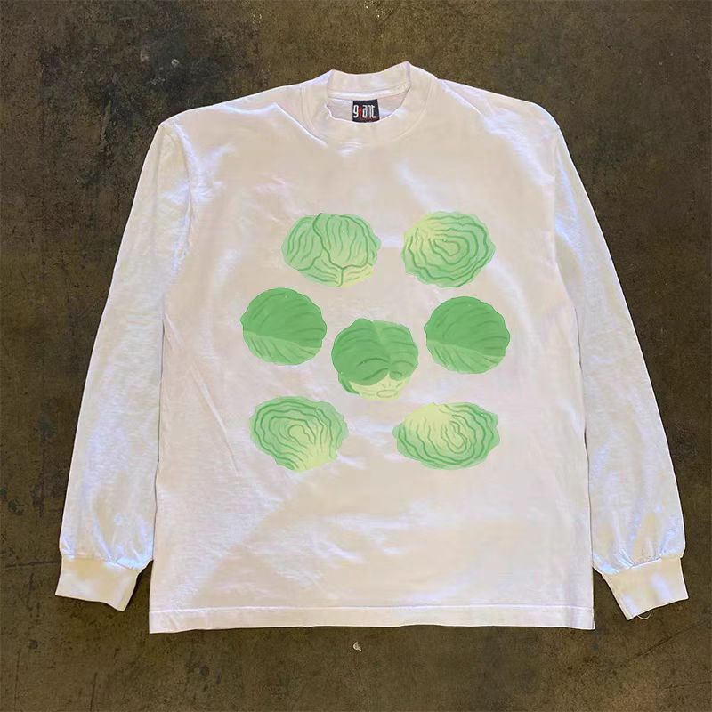 Japanese Brand × Vintage Cabbage pattern white casual retro long-sleeved t-shirt Size US L / EU 52-54 / 3 - 1 Thumbnail