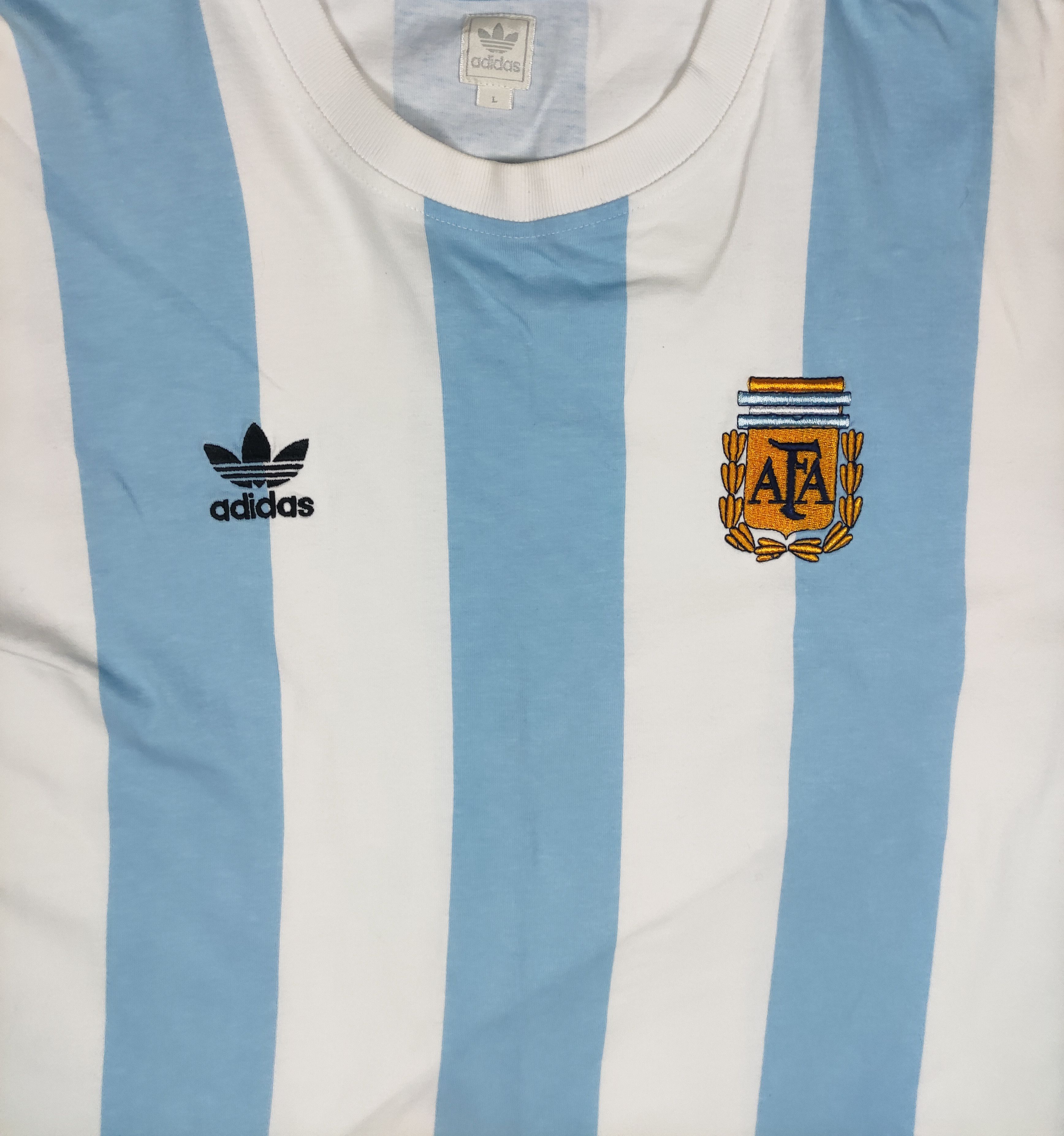 Adidas Argentina Adidas 1974 Home Reedition (Made in 2005) Shirt Size US L / EU 52-54 / 3 - 8 Thumbnail
