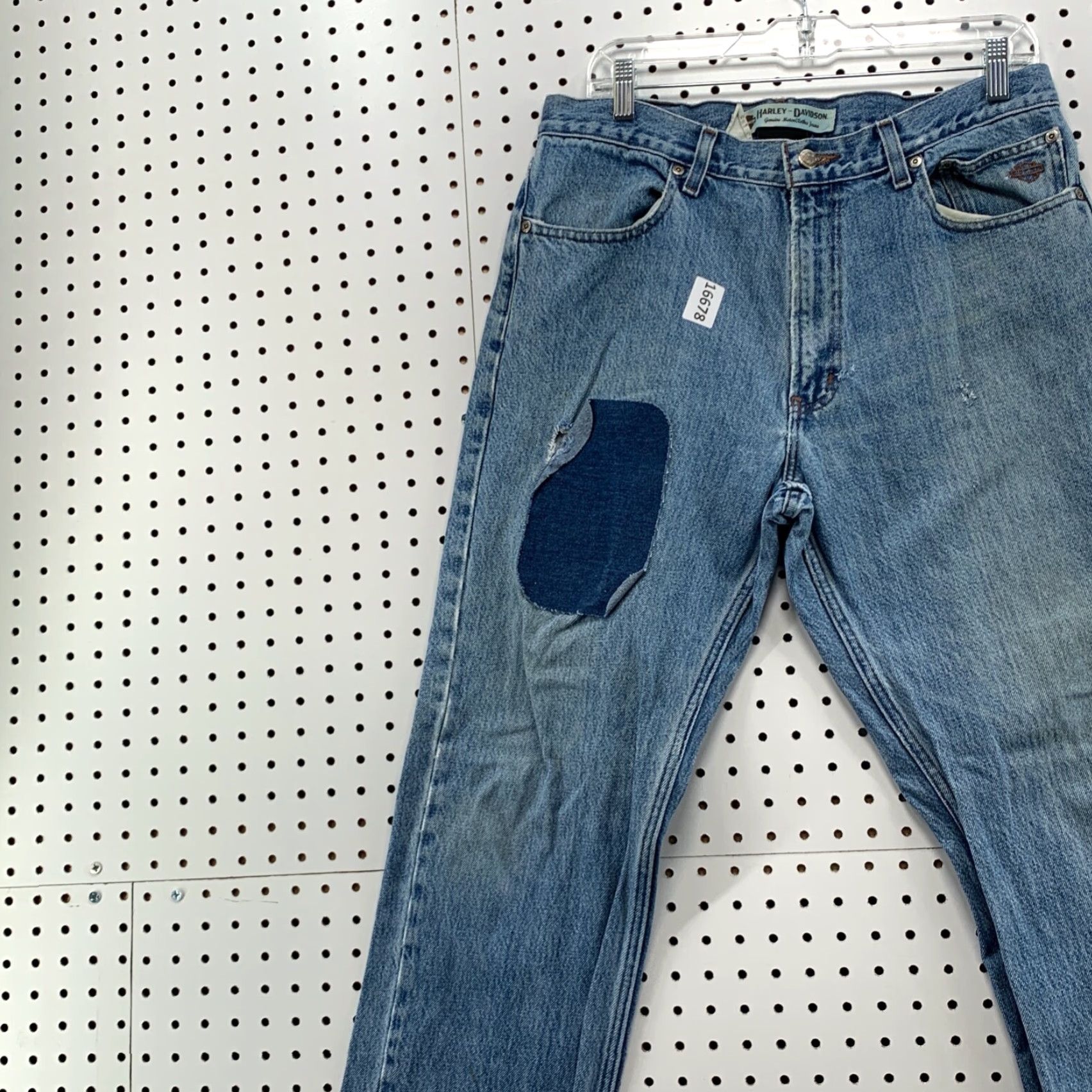 Harley Davidson VINTAGE Harley Davidson Motorcycle Jeans 33x30 Blue Straight Leg Mens Size US 33 - 4 Thumbnail