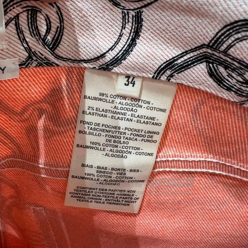 Hermes Hermes Pattern Printed Straight Leg Denim Short Pants Size 42" / US 20 - 4 Thumbnail