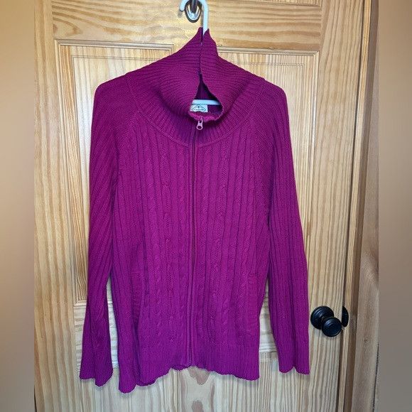 St. Johns Bay St John’s Bay Women Sweater Size 2XL Hot Pink Knit Collared Size XXL / US 16-18 / IT 52-54 - 3 Thumbnail