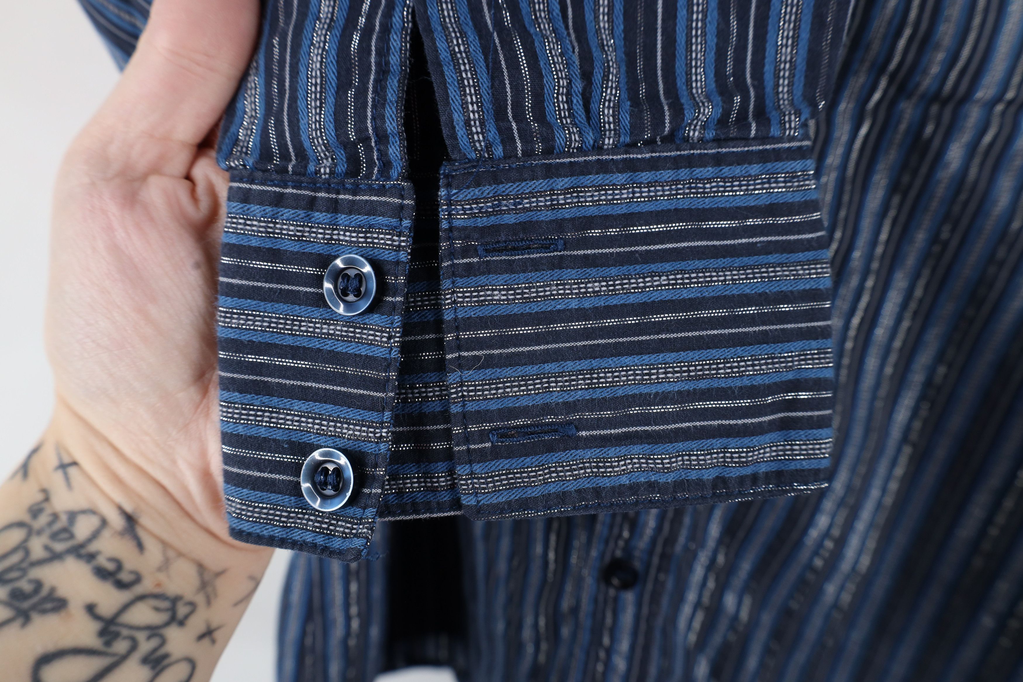 Vintage Vintage 90s Y2K Streetwear Striped MMA UFC Button Shirt Size US M / EU 48-50 / 2 - 8 Thumbnail