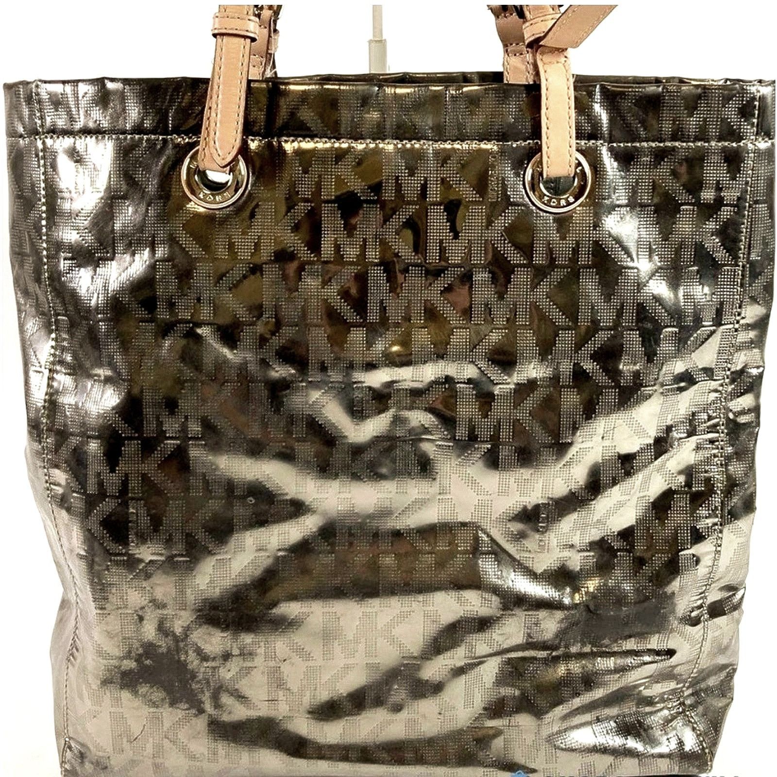 Michael Kors Michael Kors Metallic Mirror PVC Leather North South Tote Size ONE SIZE - 3 Thumbnail