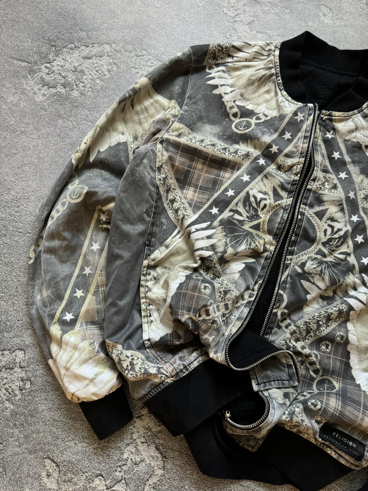 Other Religion M all printed zip bomber jacket long sleeve vintage Size US M / EU 48-50 / 2 - 3 Thumbnail