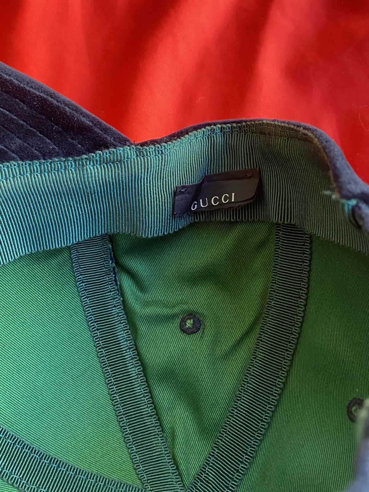 Gucci Gucci Velvet Baseball Cap Hat Size ONE SIZE - 8 Thumbnail