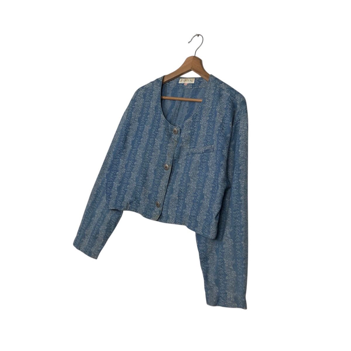 Vintage 📌Rich Blue Vintage Cropped Jacket Simple Life Issey Miyake Size M / US 6-8 / IT 42-44 - 3 Thumbnail