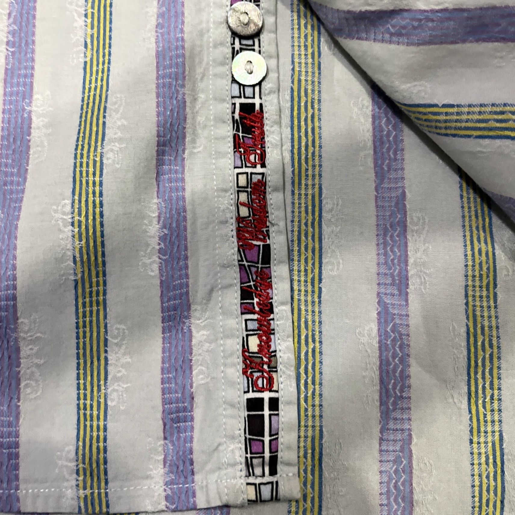 Robert Graham Robert Graham Zen Shirt Mens XL Light Purple Stripe Long Sleeve Button Front Size US XL / EU 56 / 4 - 3 Thumbnail