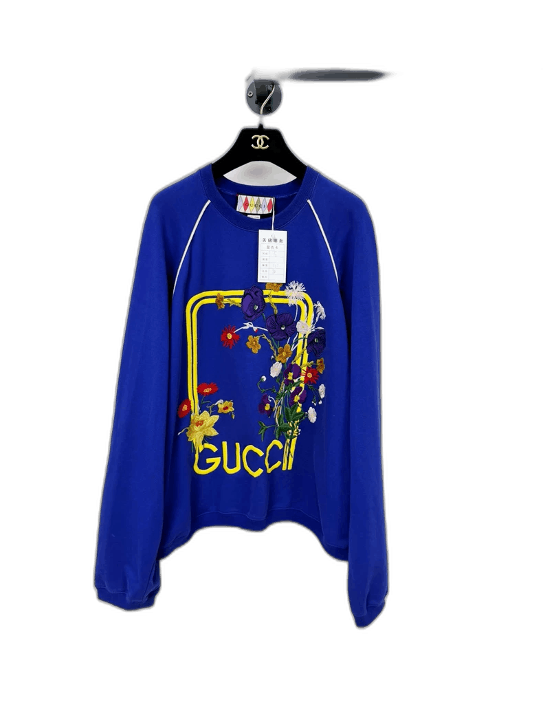 Gucci Floral Sweatshirt in Blue