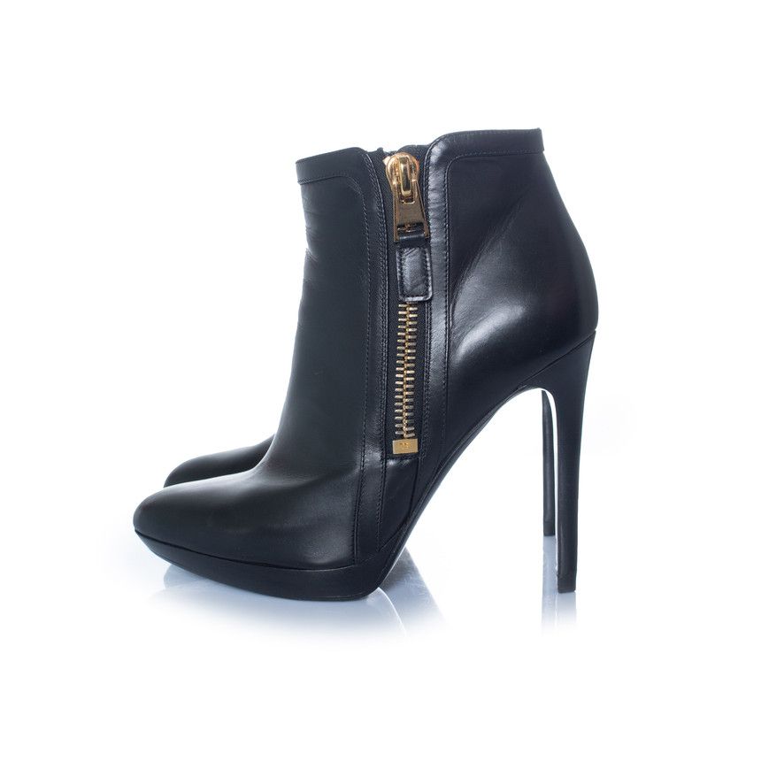 Tom Ford Tom Ford, black leather platform ankle boots Size US 8 / IT 38 - 2 Thumbnail
