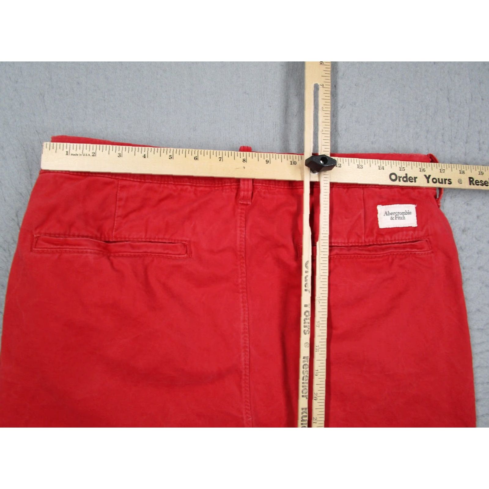 Abercrombie & Fitch Abercrombie & Fitch Pants Mens 33x32 Red Chino Button Fly Cotton Casual Y2K Retro Size US 33 - 6 Thumbnail