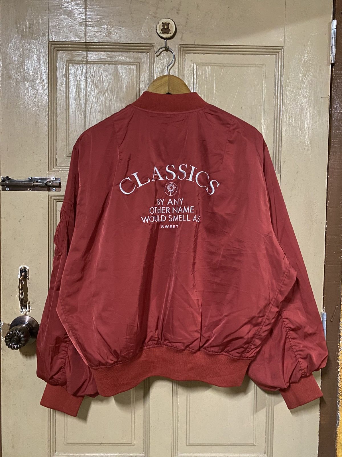 MOUSSY Moussy “Classics” Embroidered Red Bomber Jacket - Size Free Size US L / EU 52-54 / 3 - 1 Thumbnail