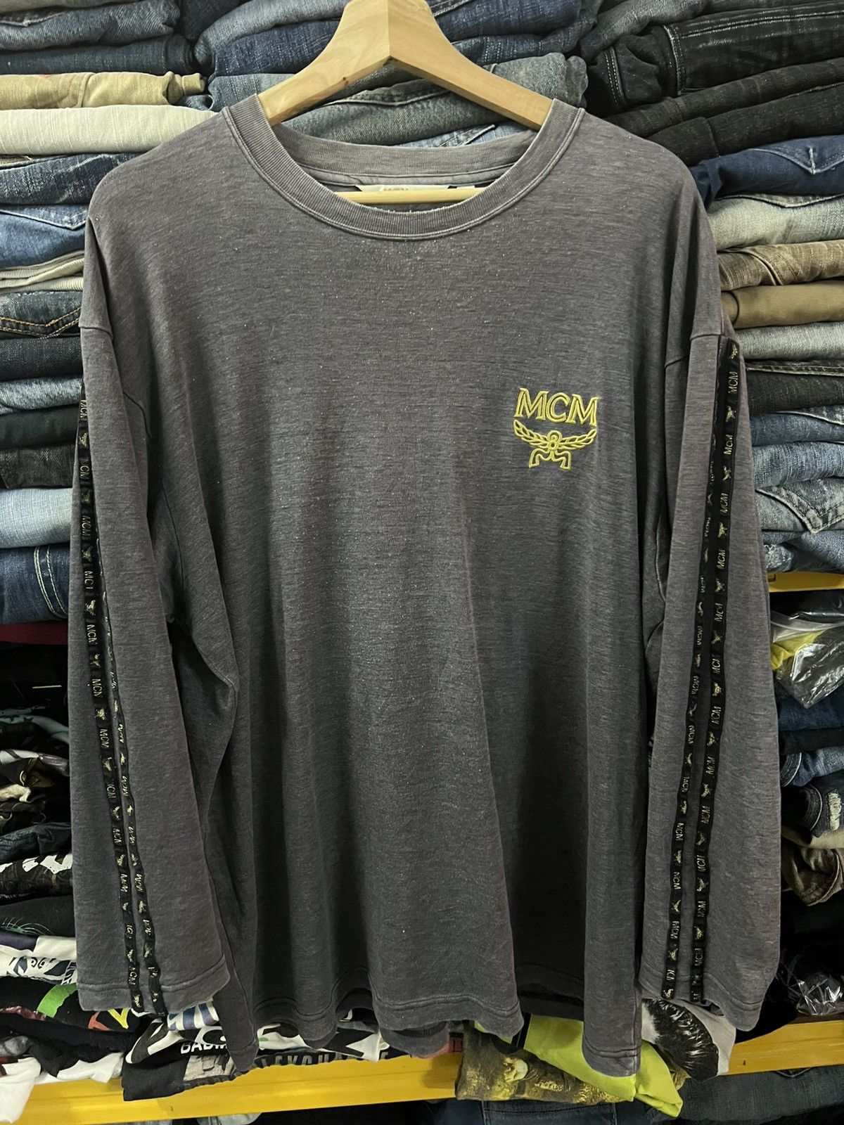 Designer × MCM × Vintage VINTAGE MCM LEGERE SIDE TAPE LONG SLEEVE TSHIRT Size US L / EU 52-54 / 3 - 1 Thumbnail