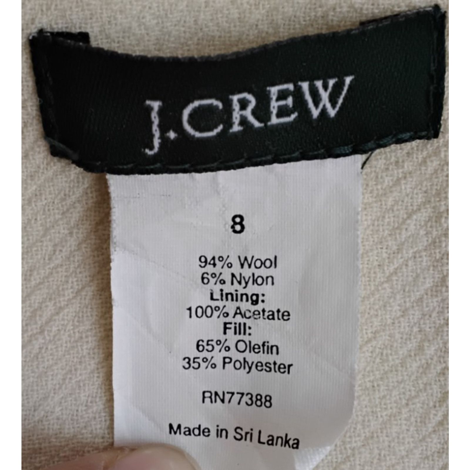 J.Crew J. Crew Wool Blend Pea Coat Women's 8 Cream Thinsulate 2007 Size M / US 6-8 / IT 42-44 - 16 Thumbnail
