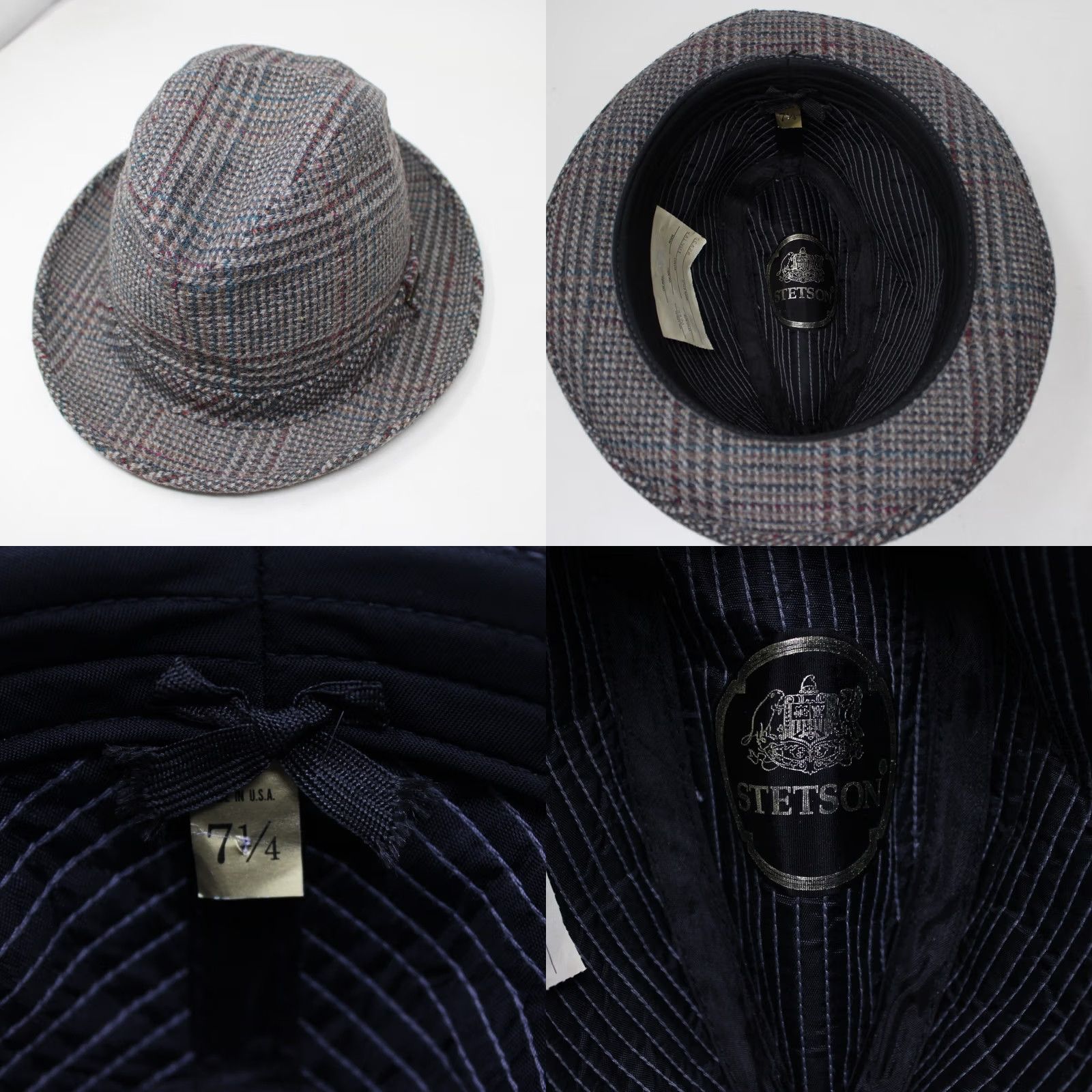 Stetson VINTAGE Stetson Fedora Hat Cap Mens size 7 1/4 Gray & Red Wool Blend Classic Casual Size ONE SIZE - 8 Thumbnail