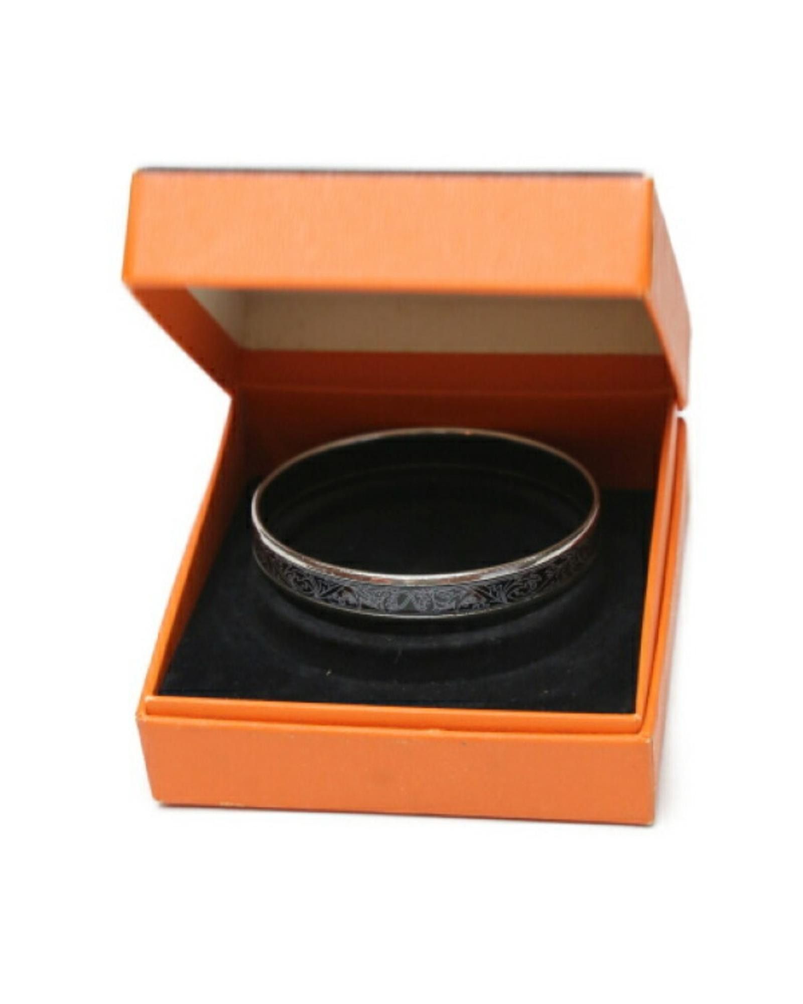 image of Hermes Sleek Silver Metal Bangle, Women's