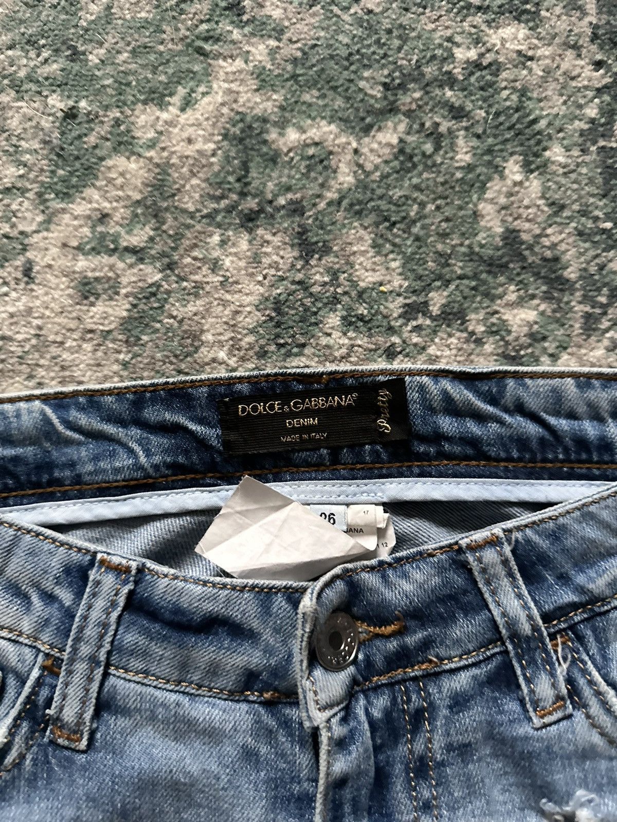 Dolce & Gabbana VINTAGE DOLCE&GABANA DISTRESSED WOMANS DENIM JEANS 26 RARE Size 26" / US 2 / IT 38 - 6 Thumbnail