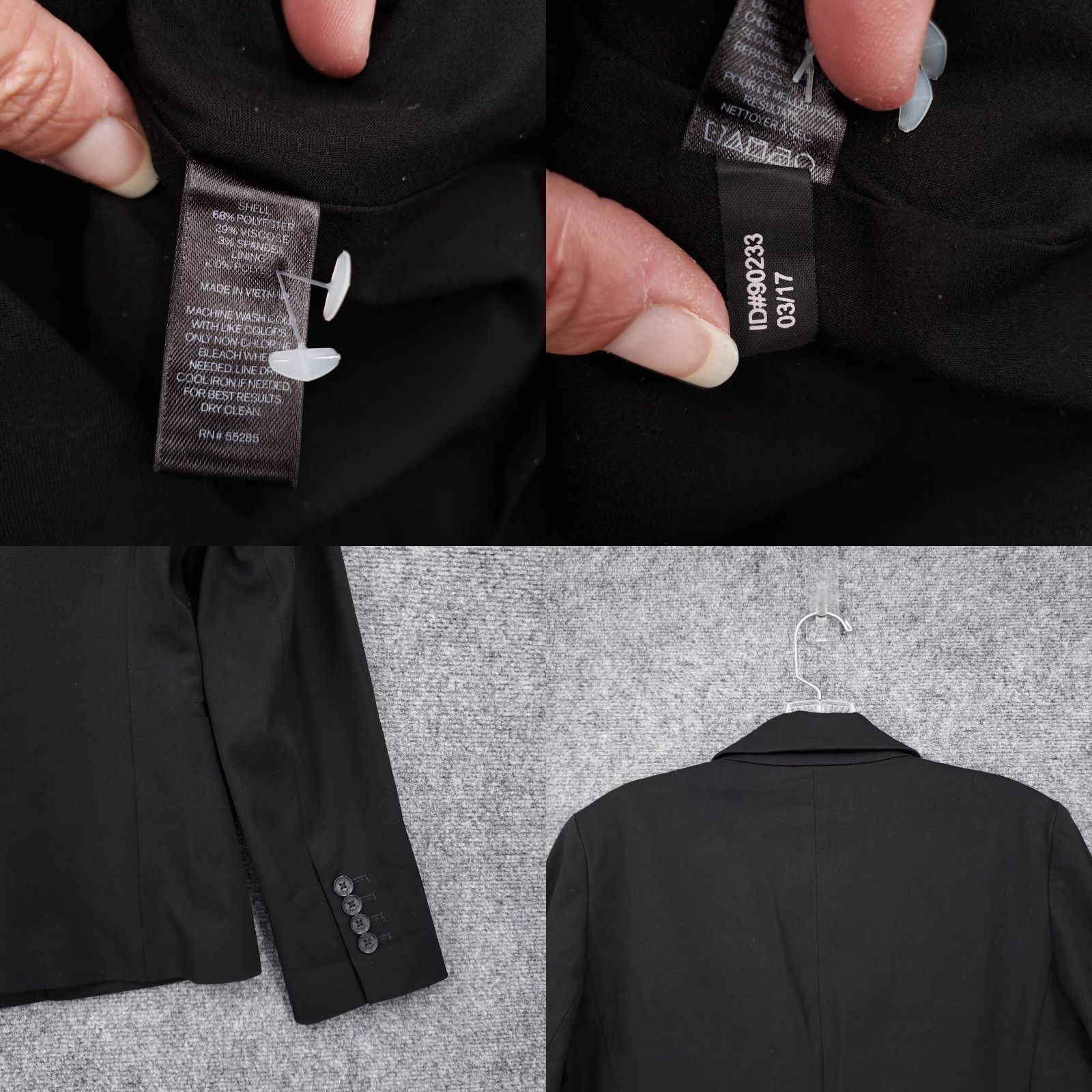 Express Express Blazer Women 6 Black One Button Notch Lapel Stretch Jacket Size M / US 6-8 / IT 42-44 - 8 Thumbnail