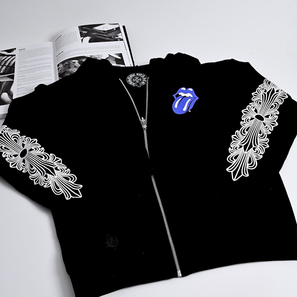 Chrome Hearts CHROME HEARTS ROLLING STONES BLUE ZIP UP HOODIE BLACK Size US XXL / EU 58 / 5 - 4 Thumbnail