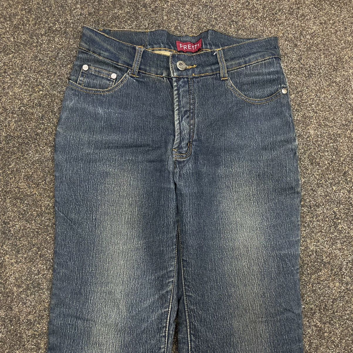 Vintage Vintage 90s Y2K Flared Jeans Wide Leg Distressed Grunge Logo Size 34" / US 12 / IT 48 - 4 Thumbnail