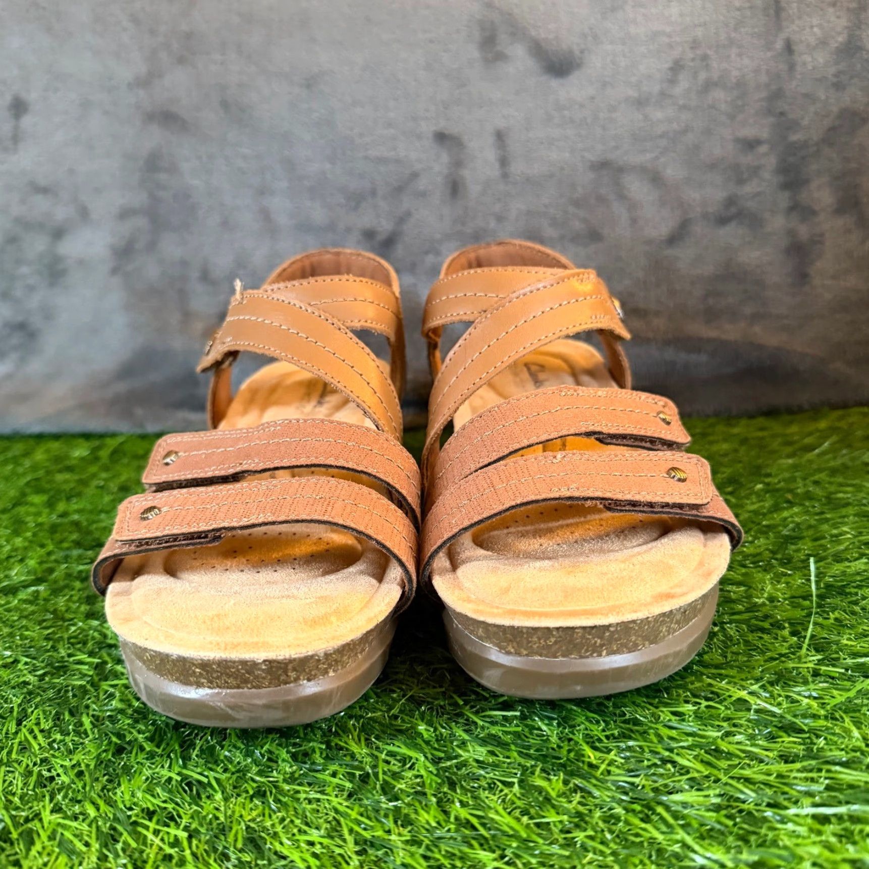 Clarks Clarks Sandals Caleene Clara Tan Wedge Strappy Adjustable 6.5 Womens Summer Casual Slide Shoes Womens Size US 7 / IT 37 - 3 Thumbnail