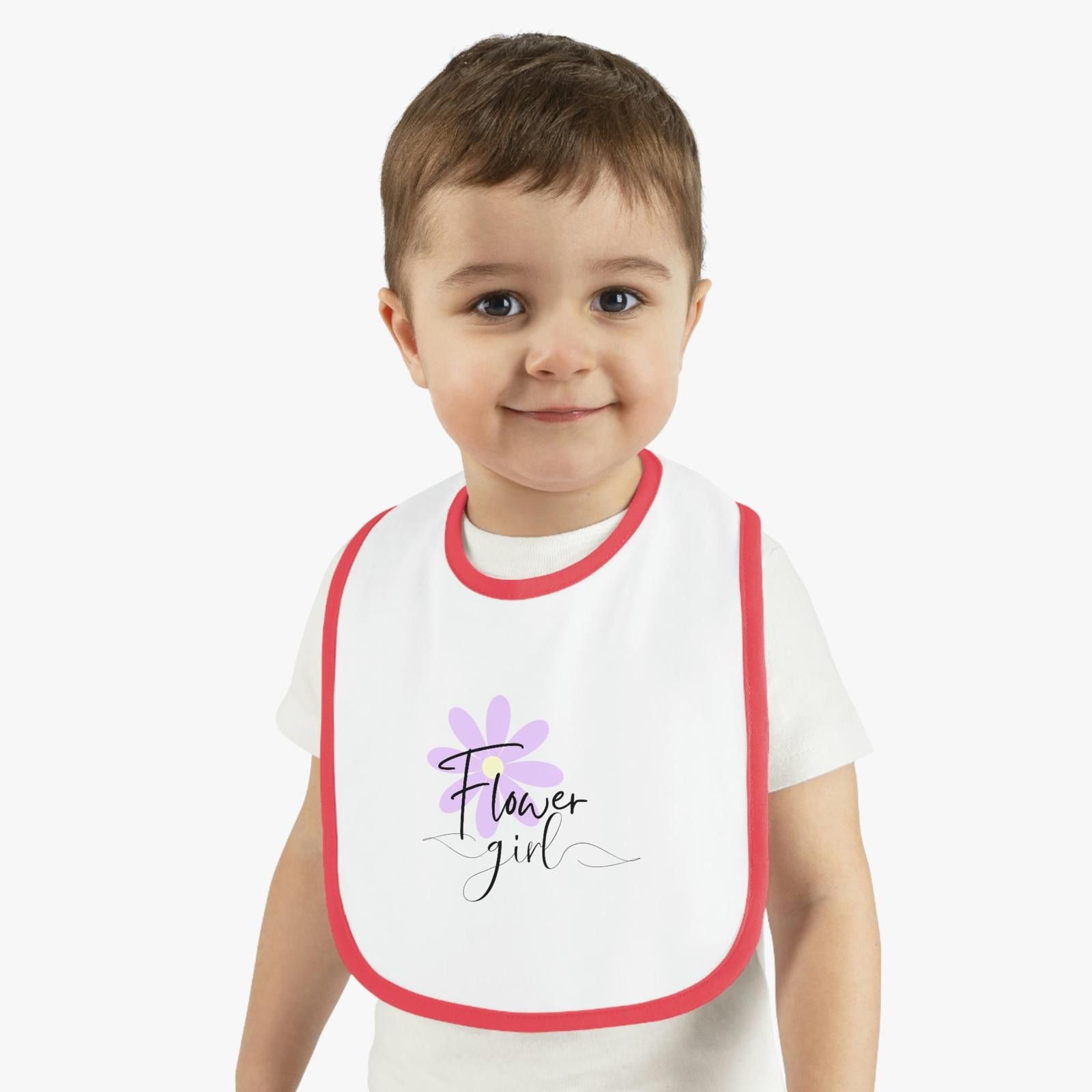 Designer Flower Girl Ideas, Baby Bib for Flower Girl, Jersey Bib Size ONE SIZE - 5 Thumbnail