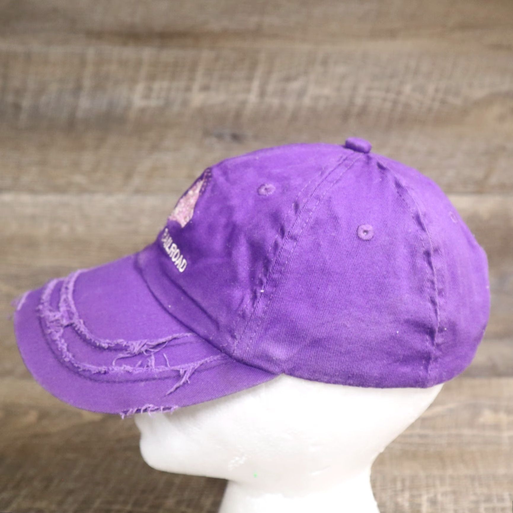 Vintage Tweetsie Railroad Blowing Rock NC Purple Baseball Embroidered Hat Adult Size ONE SIZE - 5 Thumbnail