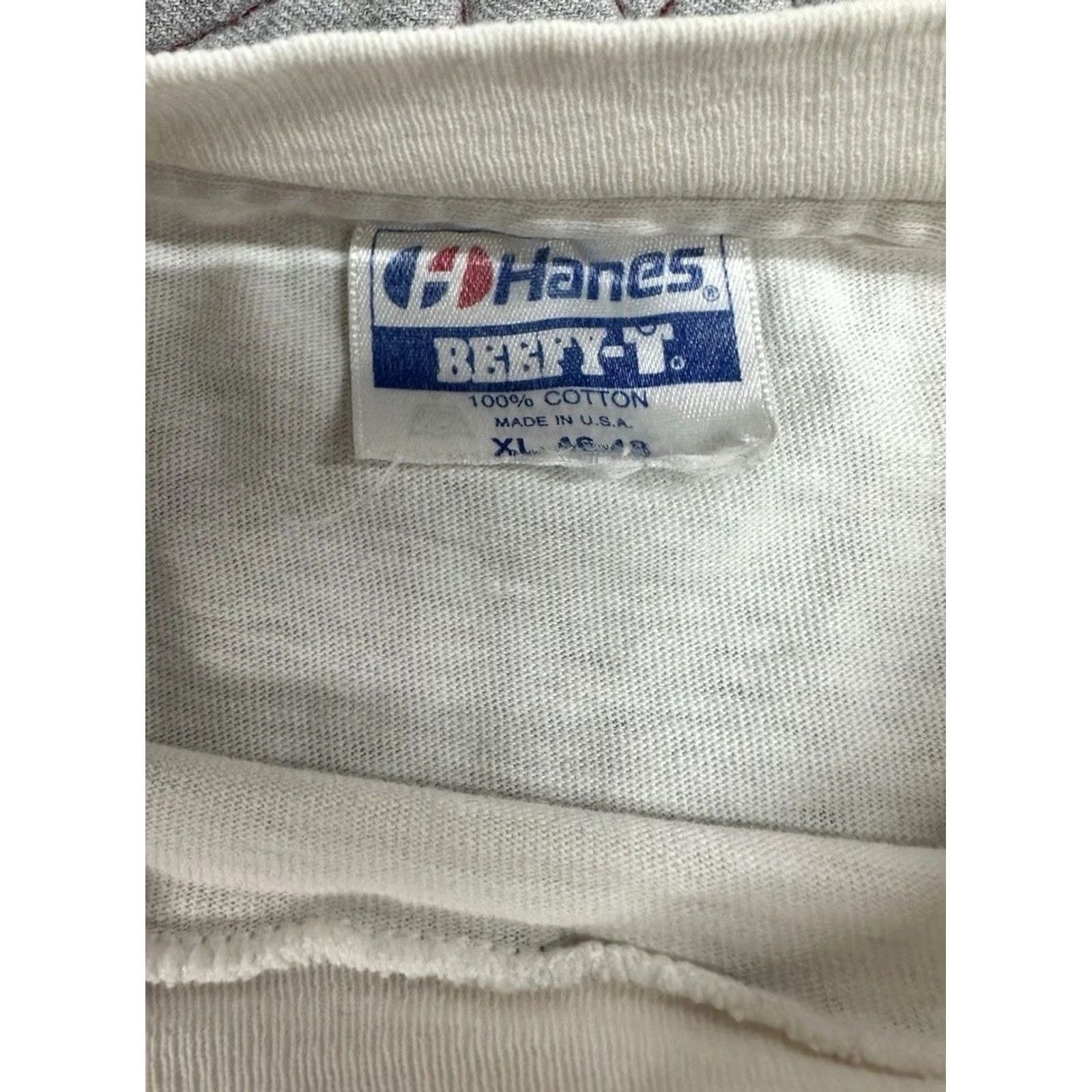 Hanes VINTAGE Earth Day Mount Everest Peace Climb Long Sleeve Tee XL White Mens US made Size US XL / EU 56 / 4 - 6 Thumbnail