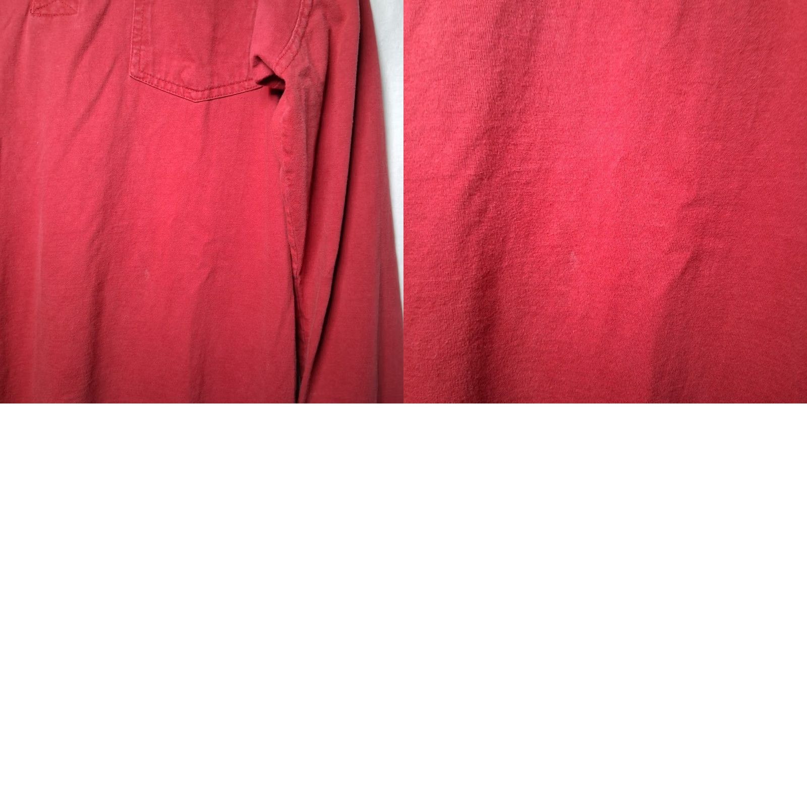 Vintage Ruff Hewn Henley Shirt Men L Rust Orange Pocket Work Shirt Long Sleeve Button-Up Knit Cotton Size US L / EU 52-54 / 3 - 10 Thumbnail