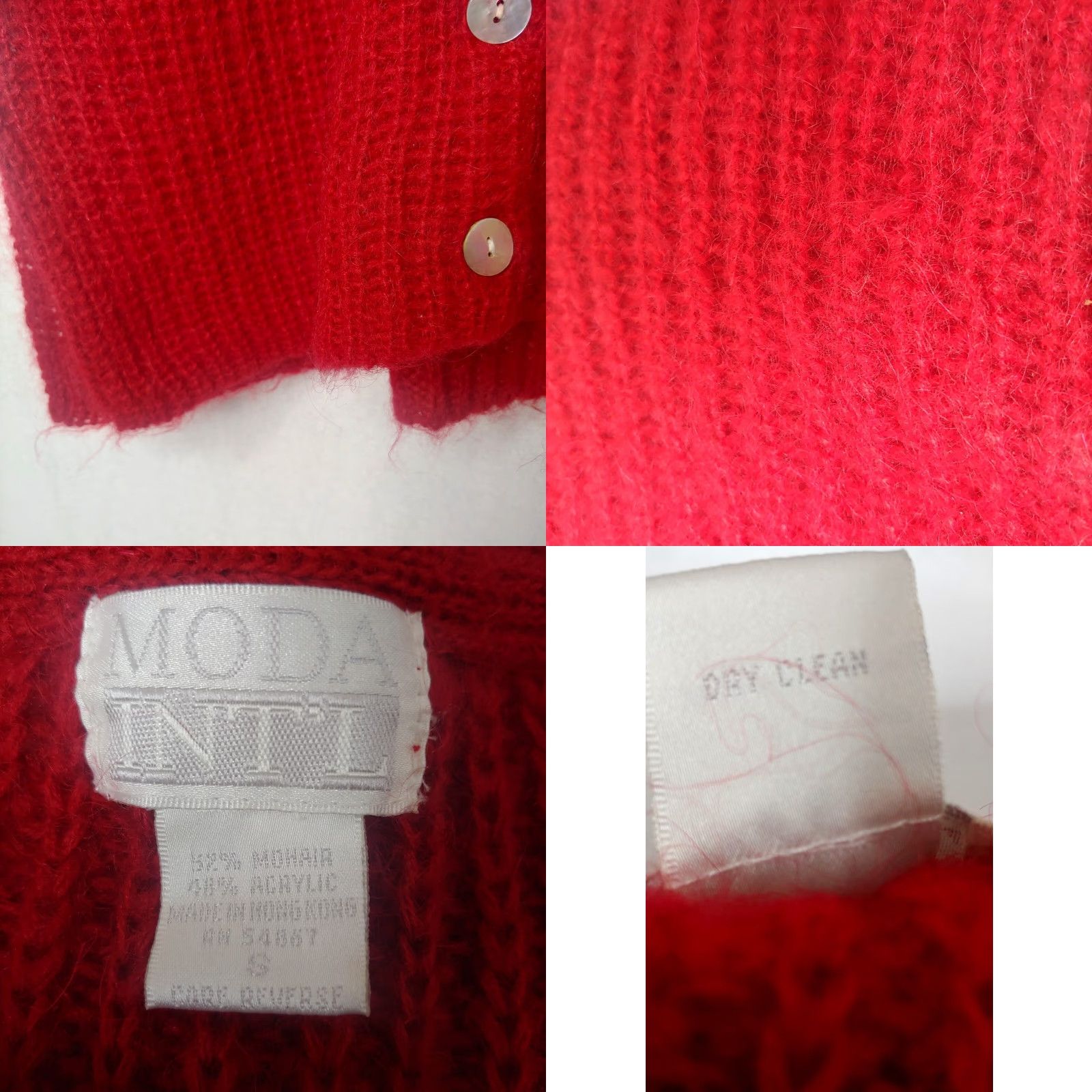 Vintage Vintage Moda Intl Women’s Cardigan Sweater S Red Knit Y2K Mohair Blend Casual Size S / US 4 / IT 40 - 8 Thumbnail
