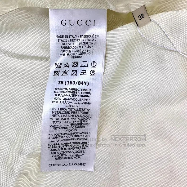Gucci Gucci Beige gold thread tweed wool lapel double-breasted l Size XS / US 0-2 / IT 36-38 - 7 Thumbnail