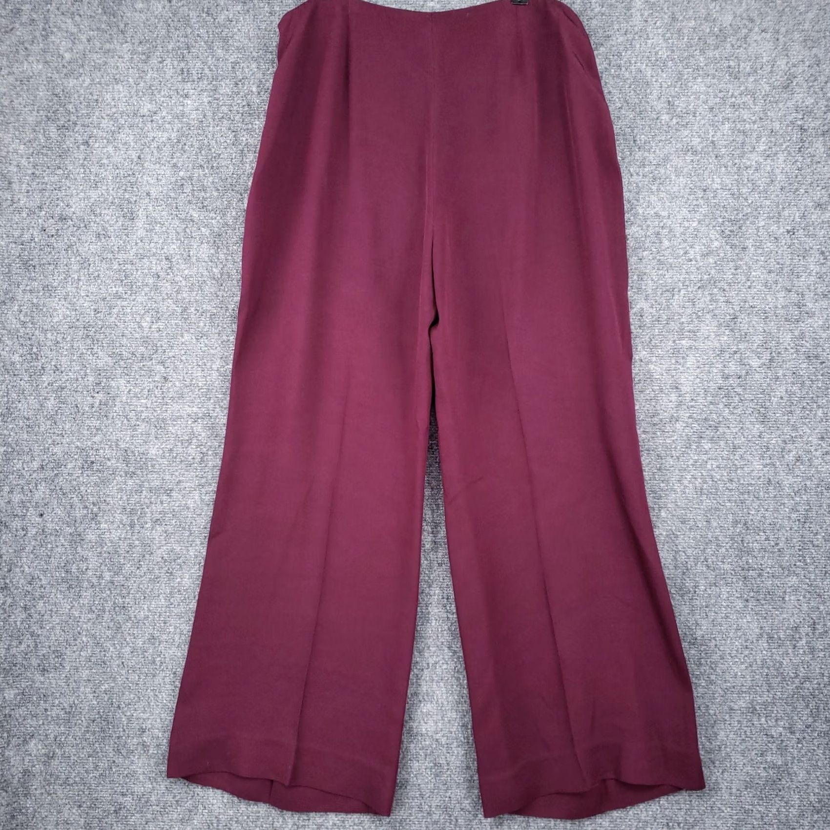 Eileen Fisher Eileen Fisher Pants Womens S Red Wide-Leg Mid Rise Zip Dress Pants Mens Womens Girls? Size 30" / US 8 / IT 44 - 2 Thumbnail