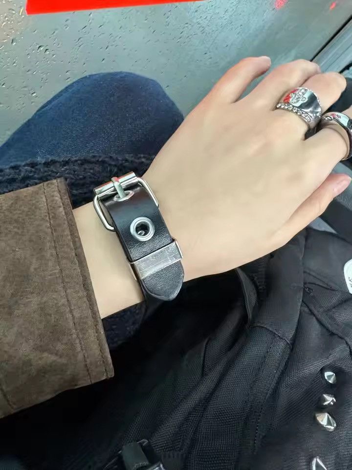 Jewelry Pu Leather Strap Adjustable Bracelet Size ONE SIZE - 1 Thumbnail