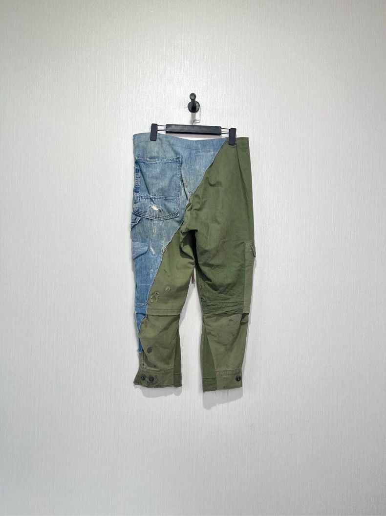 Greg Lauren Greg Lauren Military fabric spliced denim pants Size US L / EU 52-54 / 3 - 2 Thumbnail