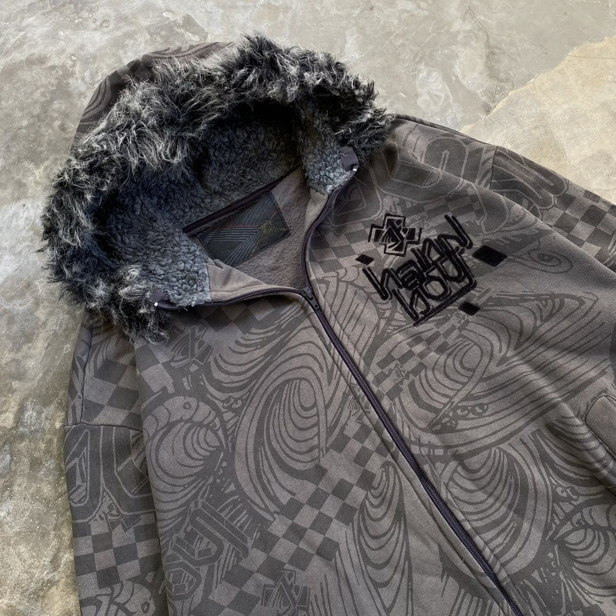 Hysteric Glamour 2000s Archive Handboy Vkei Style Boxy Zip Fur Hoodie Size US L / EU 52-54 / 3 - 3 Thumbnail