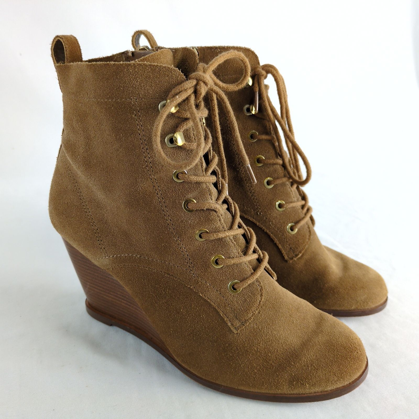 Bcbgmaxazria BCBGeneration Wiley Suede Leather Wedge Ankle Boots Womens 7 Size US 7 / IT 37 - 1 Thumbnail