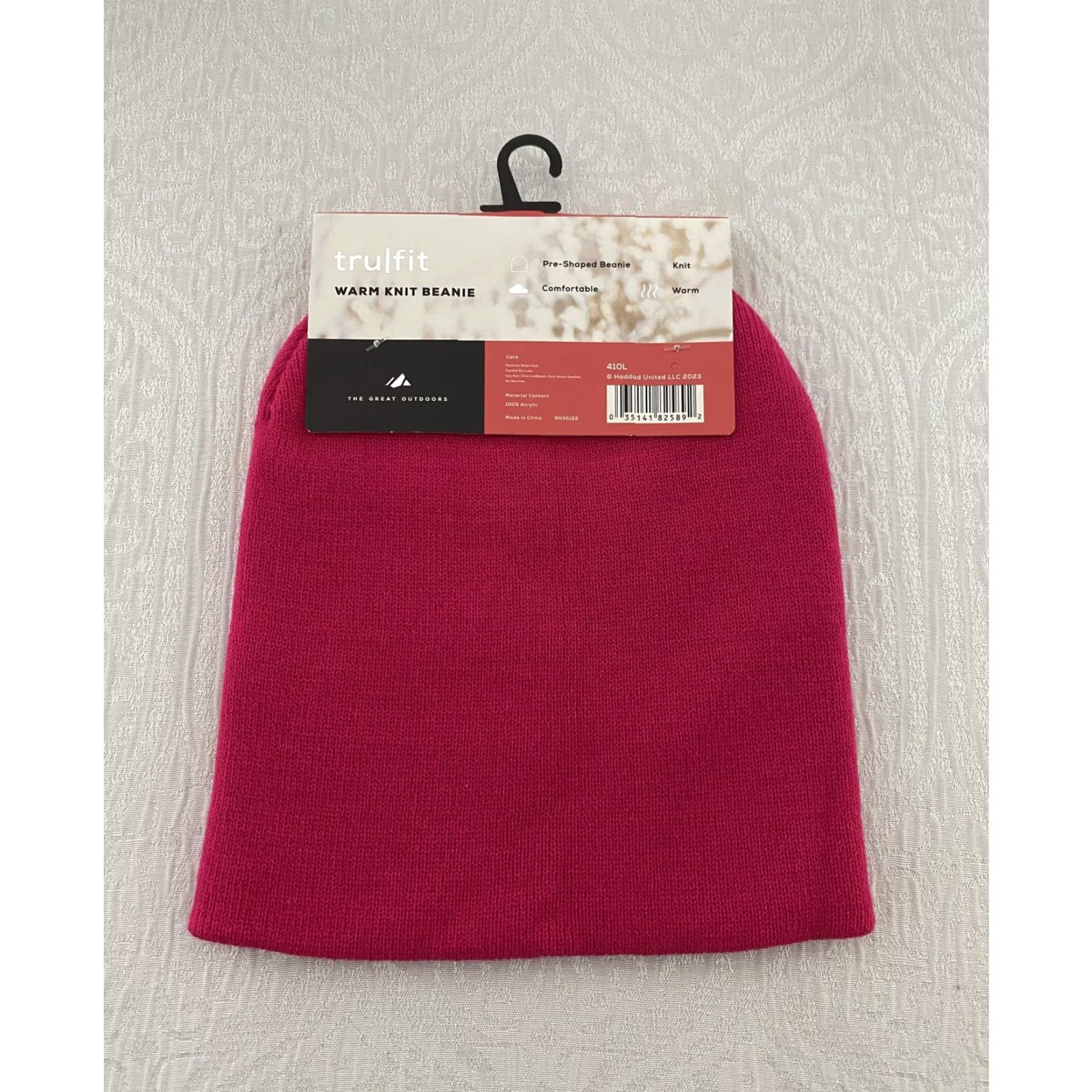 Vintage The Great Outdoors Tru Fit Hat Beanie One Size Pink Warm Knit Acrylic Winter Womens Size ONE SIZE - 3 Thumbnail