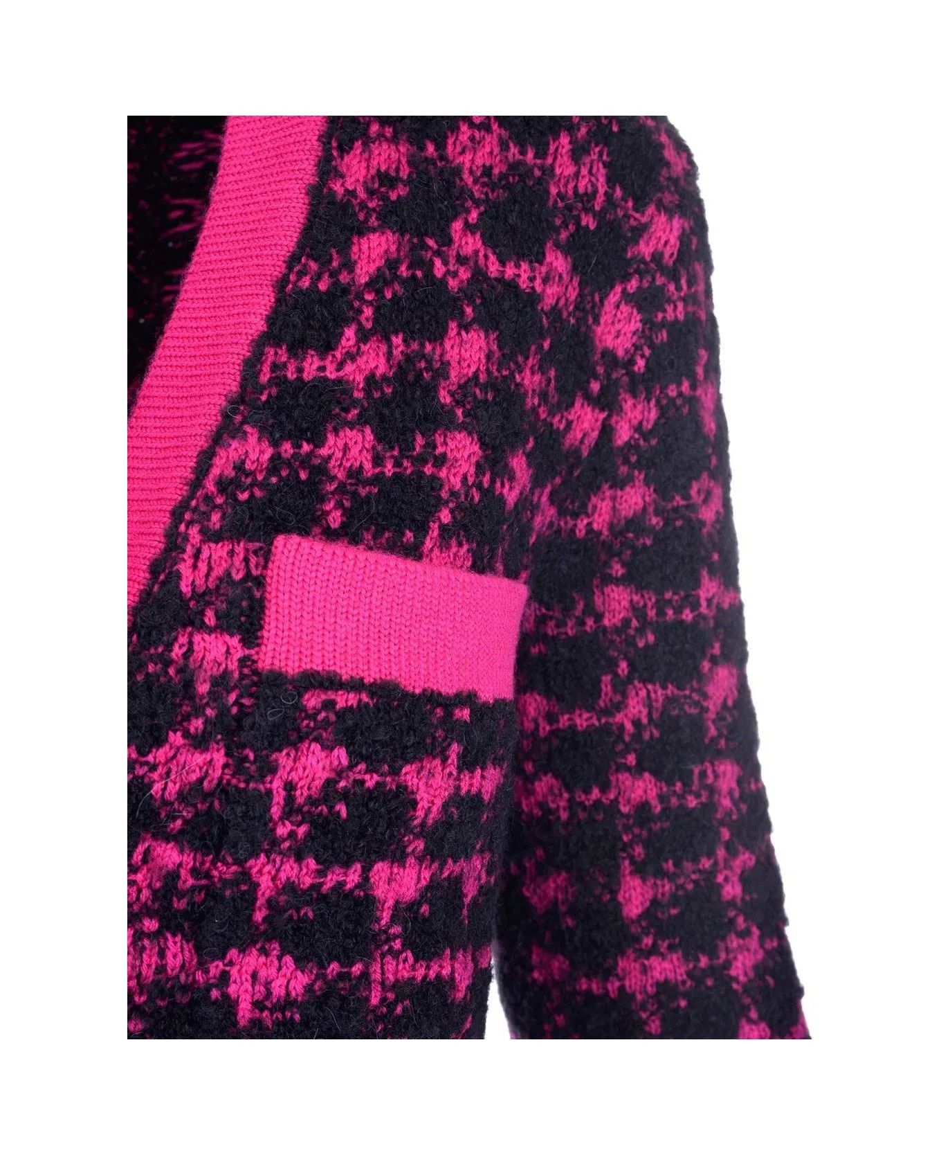 o1y0126 Cardigan in Fuchsia/Black