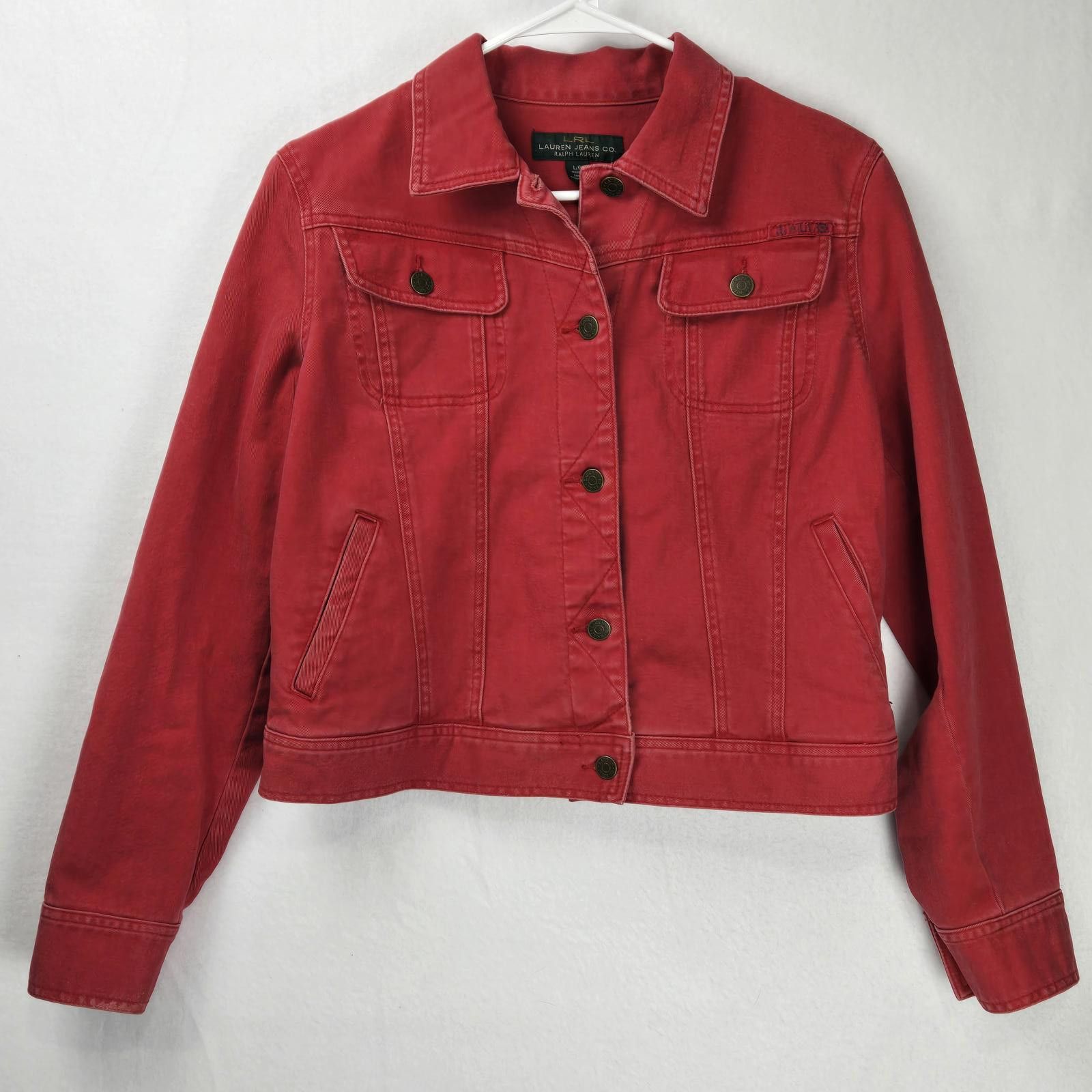 Polo Ralph Lauren Ralph Lauren Denim Jacket Red Vintage Size L Womens Size L / US 10 / IT 46 - 1 Thumbnail