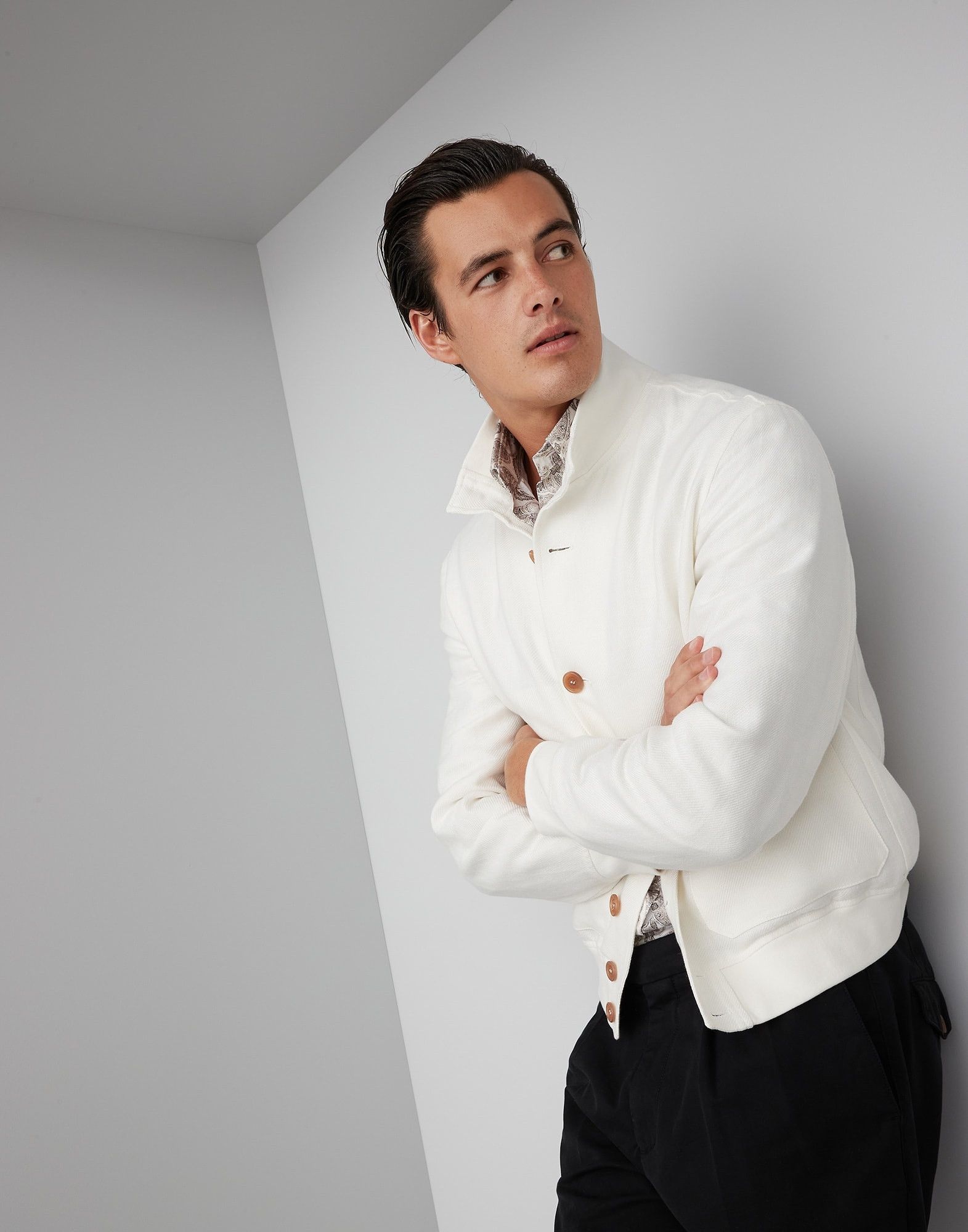 Brunello Cucinelli Jacket in Open White Size US L / EU 52-54 / 3 - 3 Thumbnail