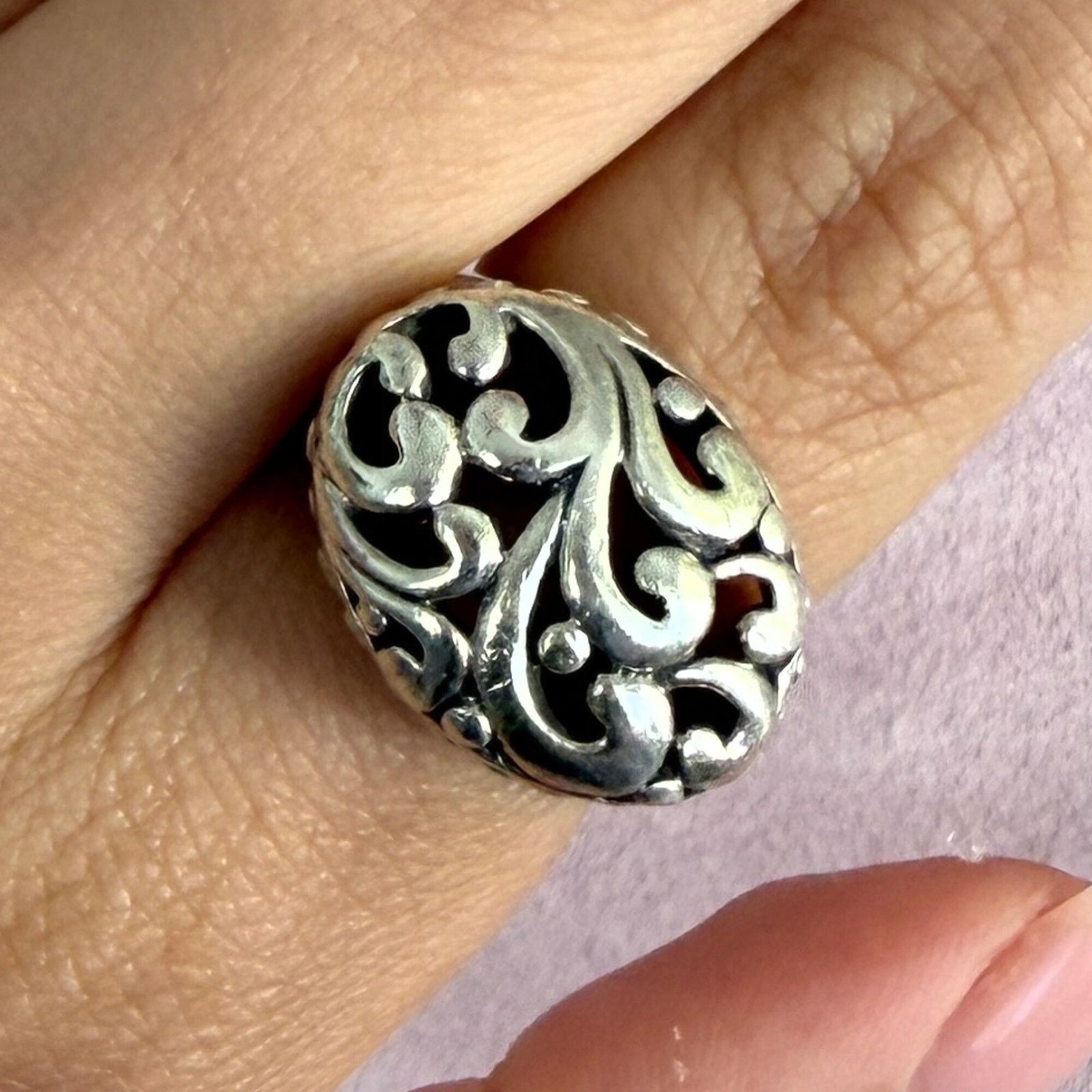 Sterling Silver sterling silver chunky scroll ring size 6.75 Size ONE SIZE - 1 Thumbnail