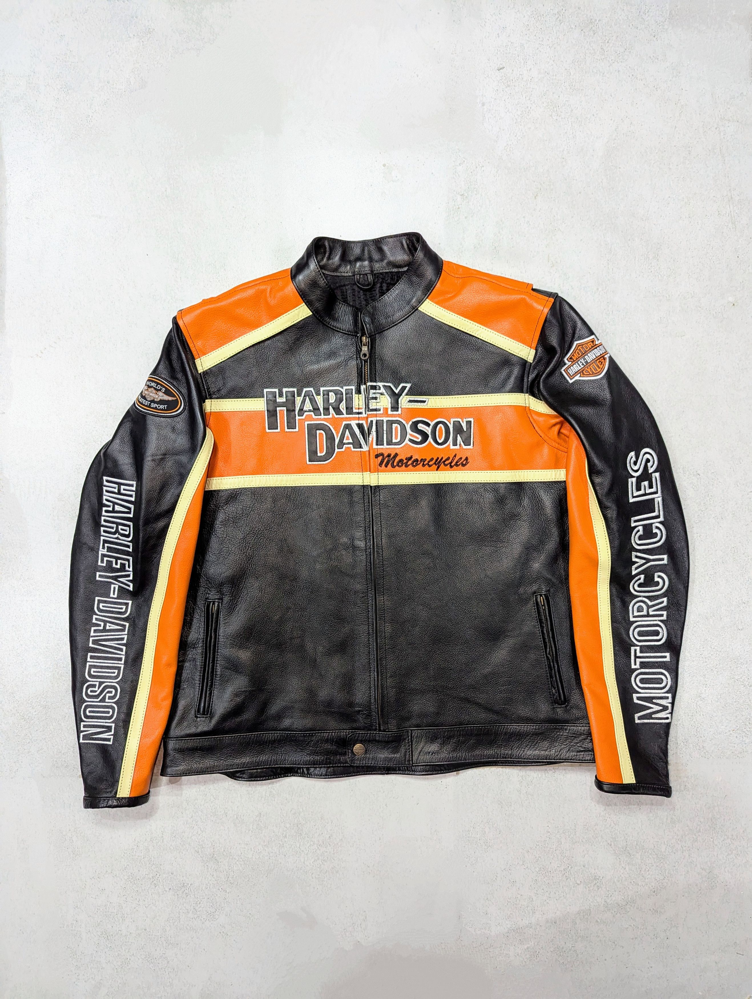 Harley Davidson VINTAGE THE CROW MOTORCYCLE LEATHER JACKET JAPAN 