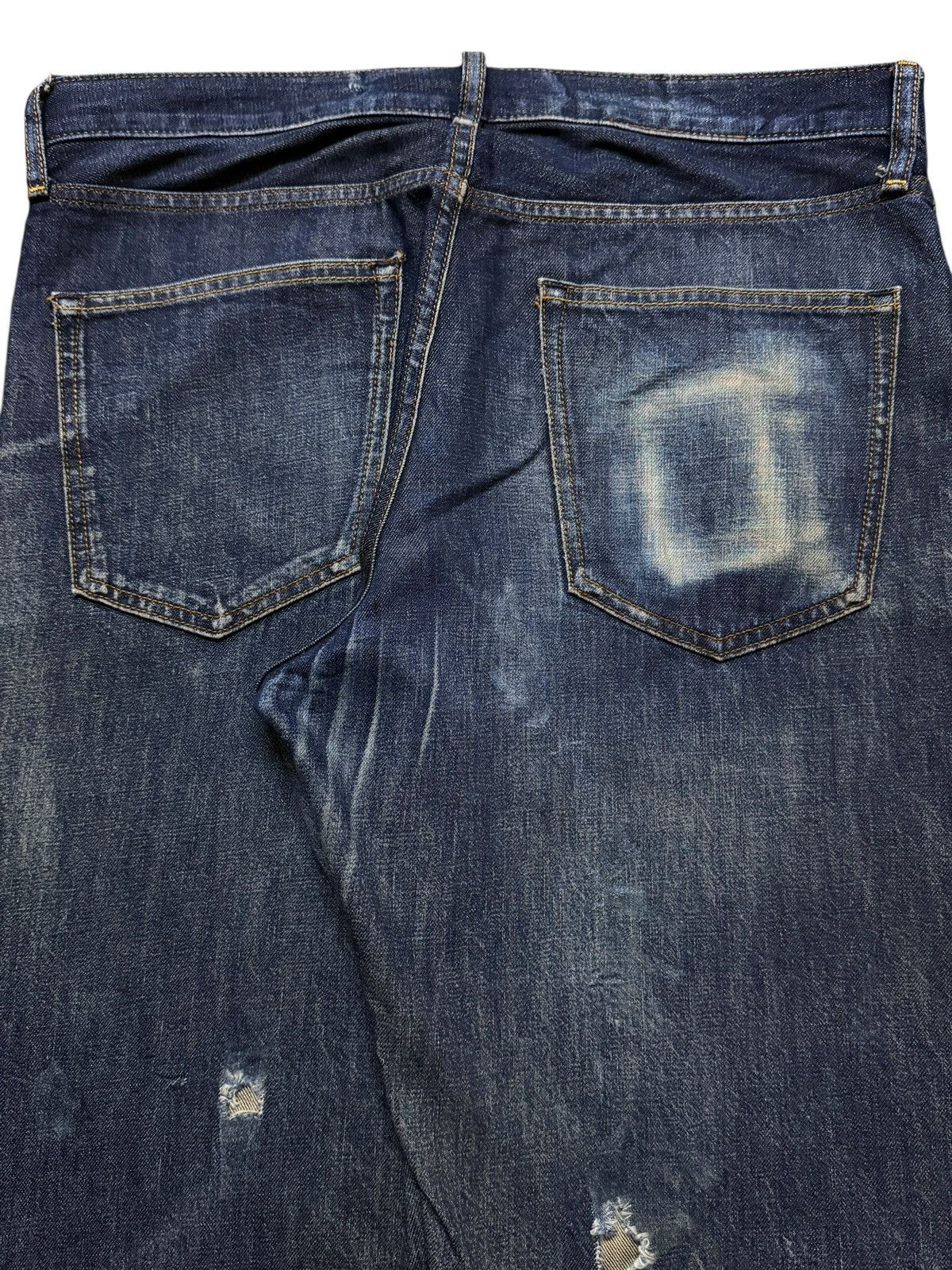 GU Vintage Y2K Japanese GU Blue Mud Wash Whisker Distressed Size US 34 / EU 50 - 5 Thumbnail