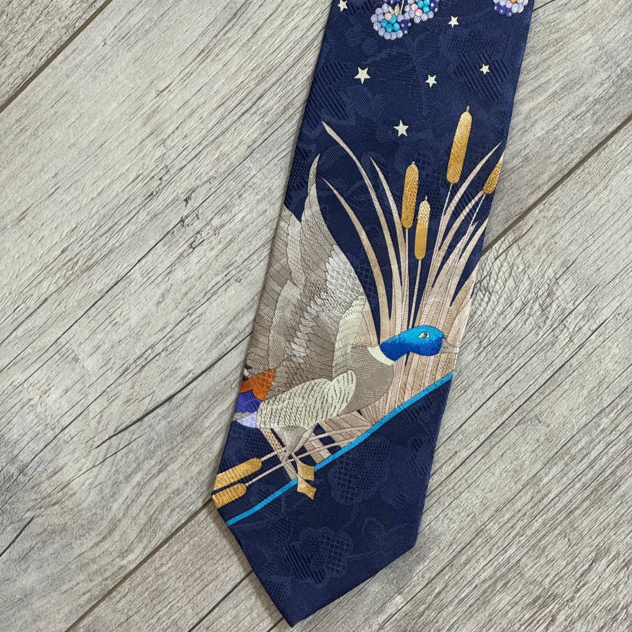 Leonard Paris Leonard Paris Goose and Mushrooms Pattern Silk Tie Size ONE SIZE - 2 Thumbnail